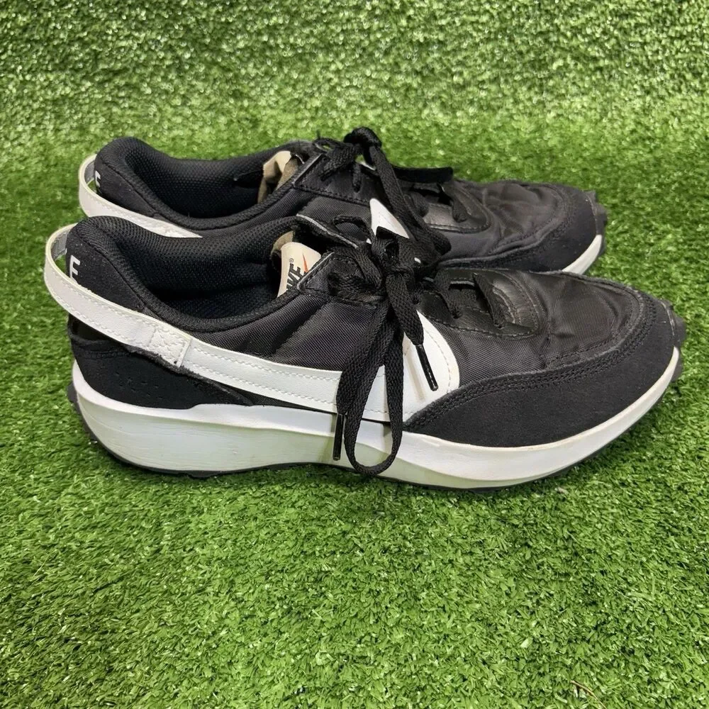 Nike Waffle Debut DH9523-002 Women 9.5 Sneaker Black White Lace Up Running Shoes